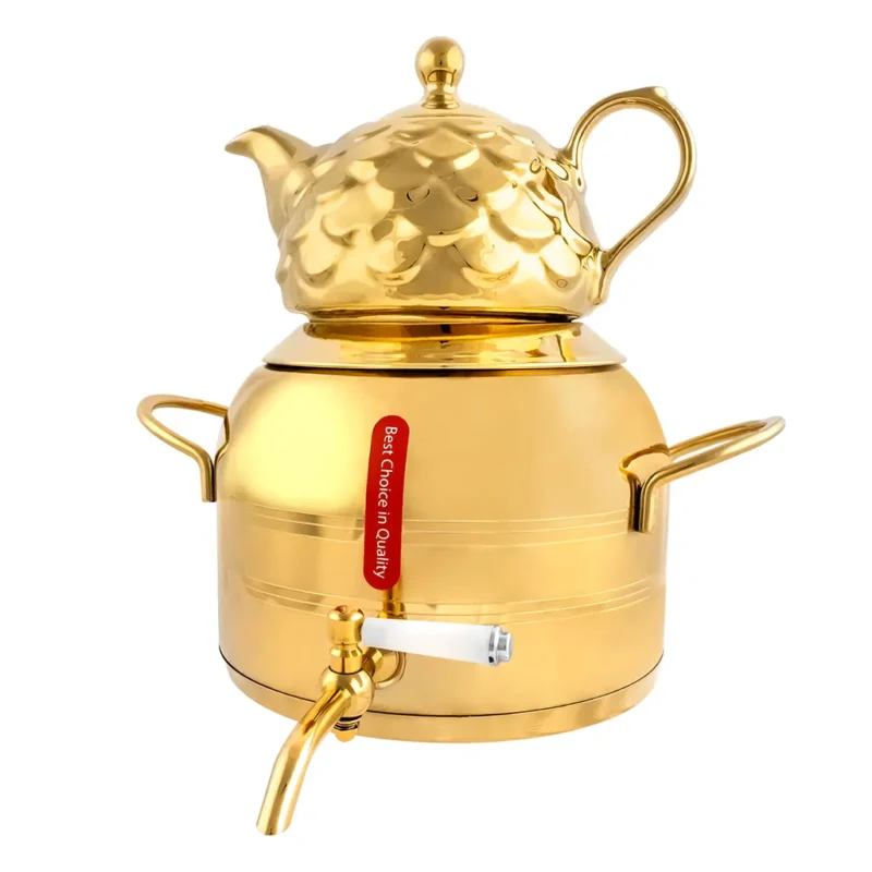 MRS611 کتری شیردار استیل(طرح طلایی)