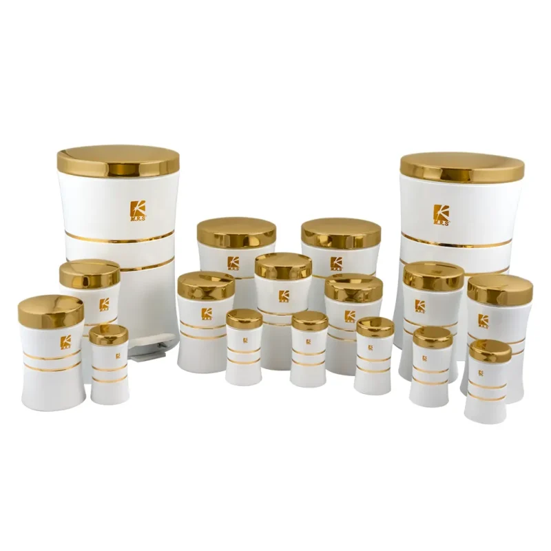 سرویس 18 پارچه(کمرباریک رنگی درب طلا)